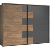 Schwebetüren Kleiderschrank 270 cm breit Eiche-Graphit LINEA