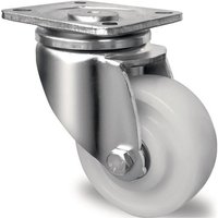 Promat - Schwerlast-Lenkrolle Rad-Ø 80 mm Tragfähigkeit 300 kg Kunststoff Platte L100xB85 mm Farbe Rolle weiß von PROMAT
