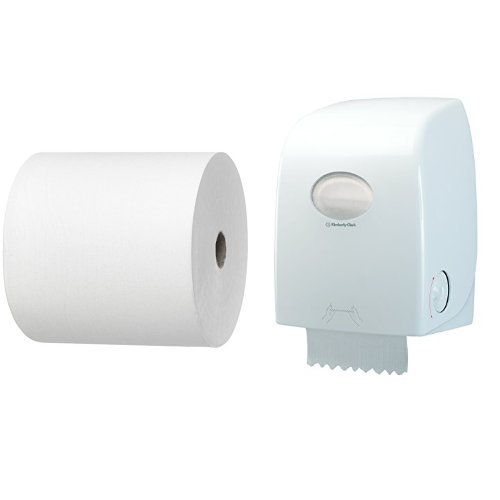 Scott 6667 Airflex Handtücher (1 lagiges Blatt pro Rolle), 304 m, 6-er Pack Plus Spender