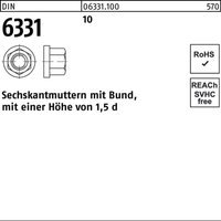 Sechskantmutter DIN 6331 m.Bund M 20 SW 30 10