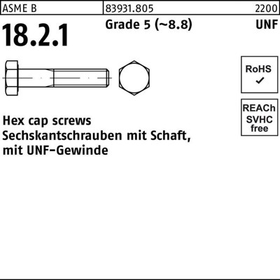 Sechskantschrauben ART 83931 Grad 8 5/8 UNF x 3" (76mm) S von Nobrand