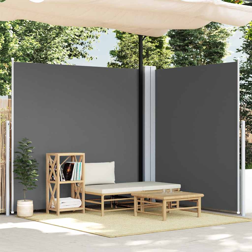 Seitenmarkise Ausziehbar Anthrazit 220x600 cm Blau 100 x 1000 cm 1