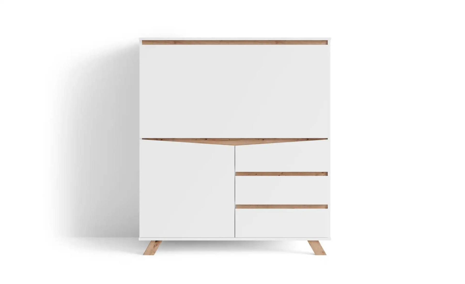 Sekretär   ¦ weiß ¦ Maße (cm): B: 120 H: 127 Kommoden & Sideboards > Sekretäre - Möbel Kraft