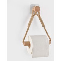 Selbstklebender Toilettenpapierrollenhalter, Badezimmer-Toilettenpapierhalter aus Holzseil, rustikaler Handtuchring (1 Stück)