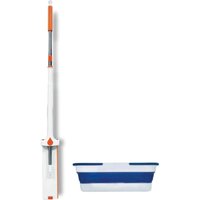 Venteo - Selbstreinigender Express-Mopp und rechteckiger Eimer Rechteckiger Moppkopf - Zusammenklappbarer Eimer - Mikrofasertuch - Flacher Wischmop von VENTEO