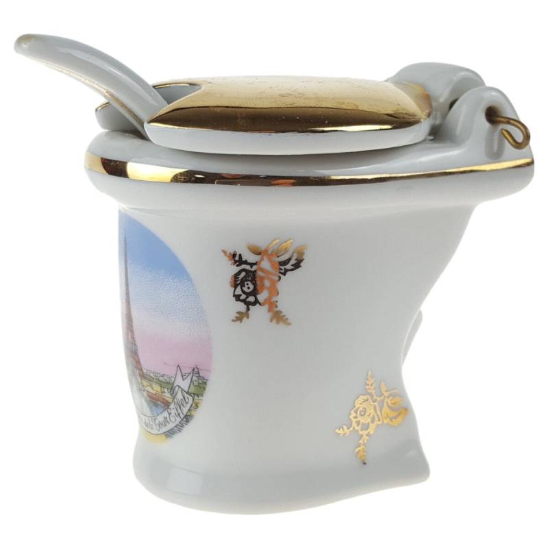 Senftopf mit Löffel Limoges France gebraucht - gut