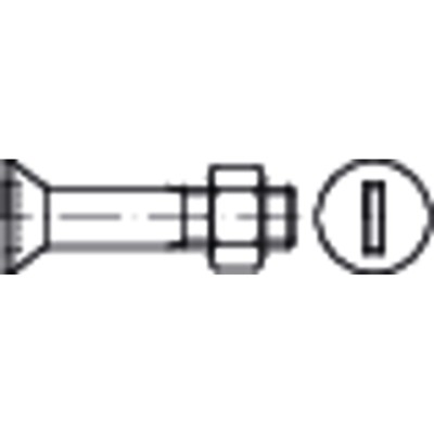 Senkschraube mit Schlitz und 6kt.-Mutter DIN 7969 MU Stahl 4.6/CE galZn M16x 80 Senkschraube mit Schlitz und 6kt.-Mutter DIN 7969 MU Stahl 4.6/CE galZn M16x 80 von Nobrand