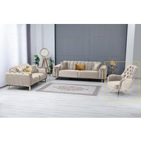 Sessel inkl. kleine Kissen Everest ca. 83x98x96 cm Gold / Silver
