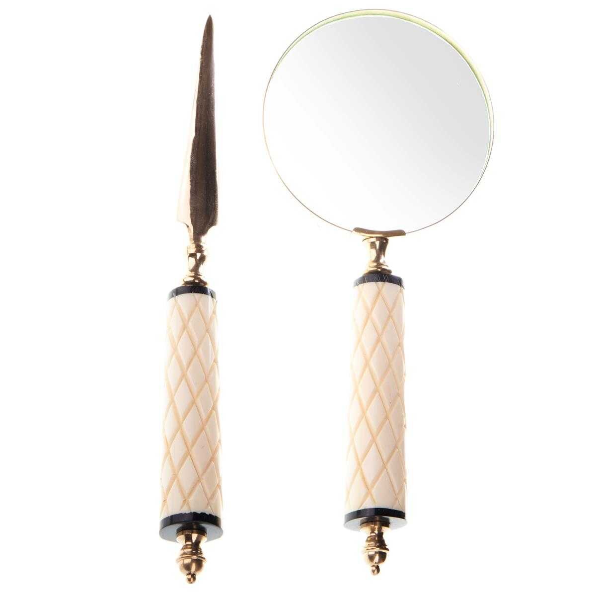 Set Leselupe Handlupe Vergrößerungsglas & Brieföffner #85067