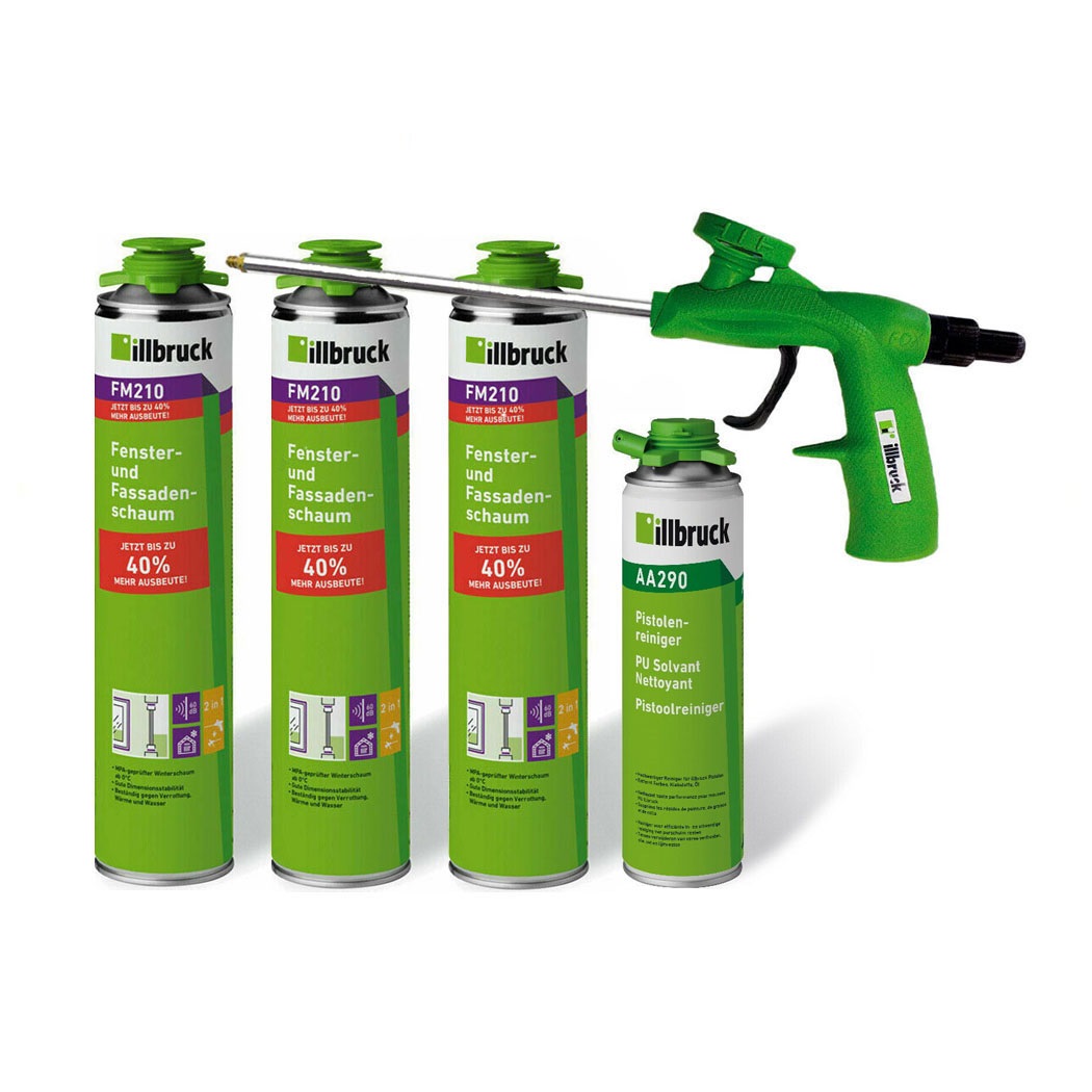 Set illbruck Fensterschaum+FM210 880 ml+1x Pistolenreiniger AA290+ Pistole AA230 von Montagestore