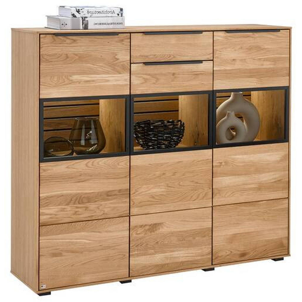 SetOne by Musterring HIGHBOARD Schwarz, Eiche