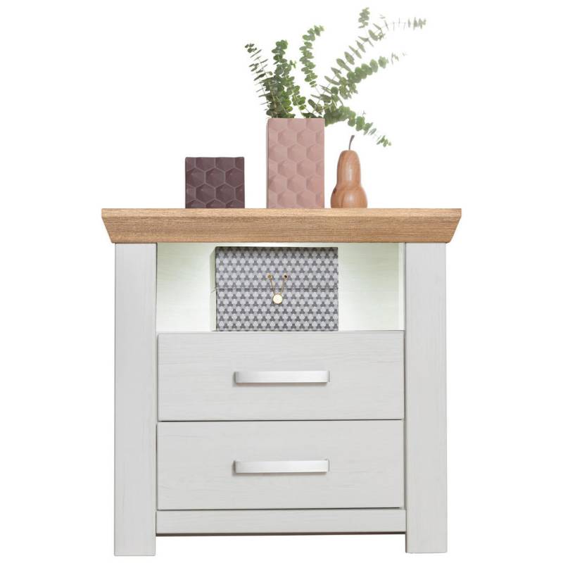 SetOne by Musterring NACHTSCHRANK Weiß, Eiche Artisan