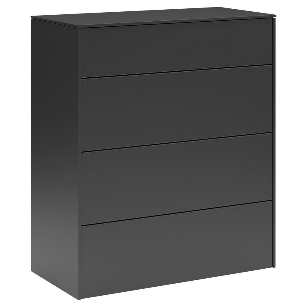 SetOne by Musterring Sideboard Riverside, Schwarz, Holzwerkstoff, 4 Schubladen, 82x97x42 cm, DIN EN ISO 9001, Typenauswahl, Beimöbel erhältlich, stehend, Wohnzimmer, Kommoden & Sideboards, Sideboards von SetOne by Musterring