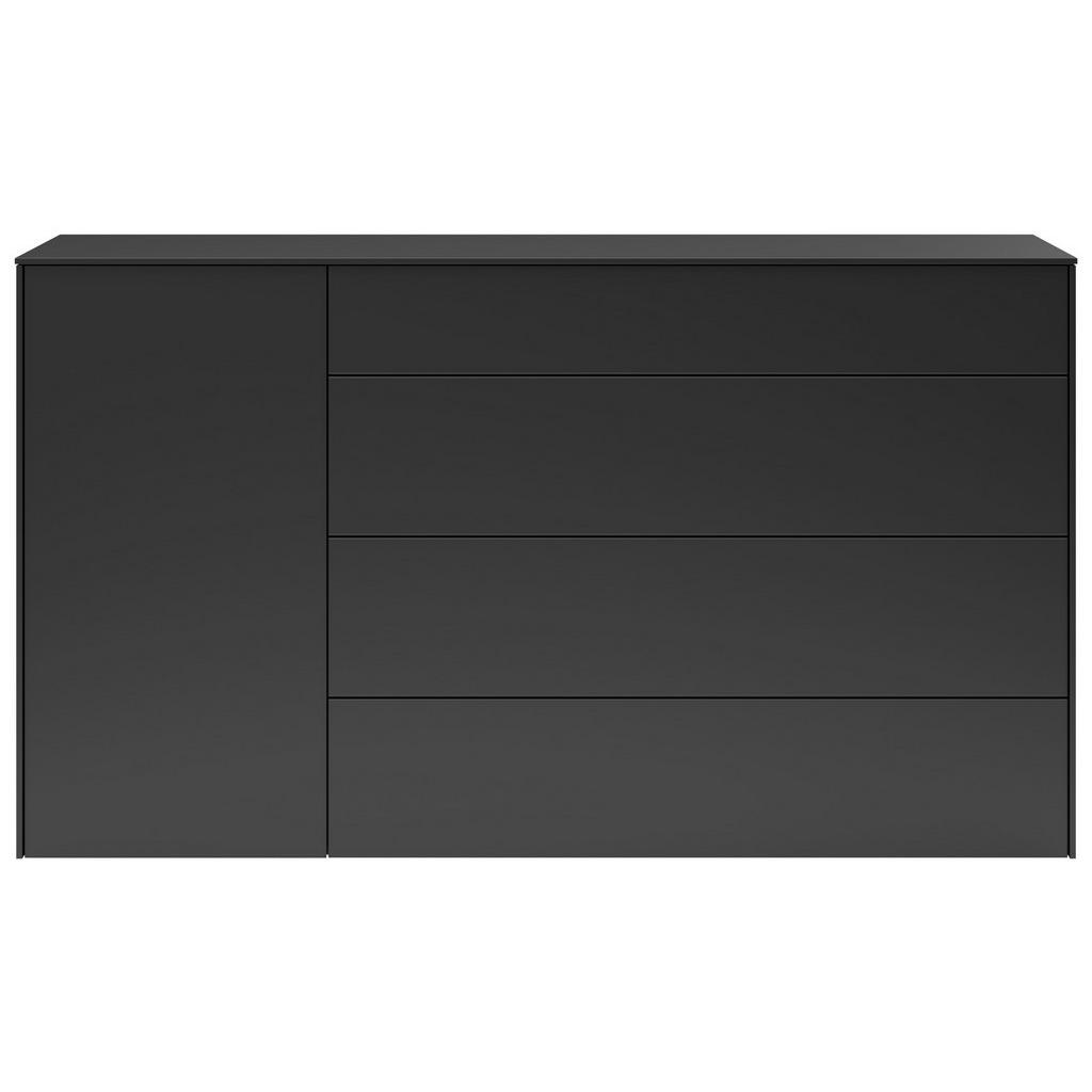SetOne by Musterring Sideboard Riverside, Schwarz, Holzwerkstoff, 4 Schubladen, 169x97x42 cm, DIN EN ISO 9001, Typenauswahl, Beimöbel erhältlich, stehend, Wohnzimmer, Kommoden & Sideboards, Sideboards von SetOne by Musterring