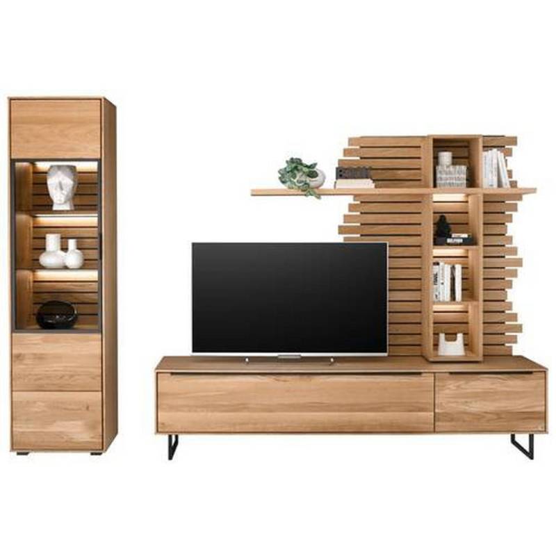 SetOne by Musterring WOHNWAND Schwarz, Eiche