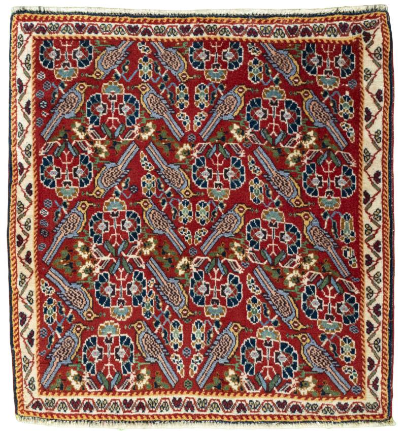 Shiraz Perserteppich 70x80 Rot (Iran) Handgeknüpft