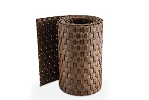 Sellon24 Sichtschutzstreifen Rattan Rolle Sichtschutz Zaunblende 255x19cm für Doppelstabmatten Zaun Rattanoptik Streifen RD01-hell braun von Sellon24