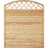 Sichtschutzzaun Holz Bogen mit Gitter  Kiefer/Fichte 150 x 180/160 cm (Serie Baltrum) von woodstore24