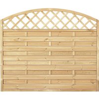 Sichtschutzzaun Holz Bogen mit Gitter  Kiefer/Fichte 180 x 150/130 cm (Serie Baltrum) von woodstore24