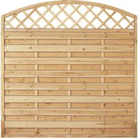 Sichtschutzzaun Holz Bogen mit Gitter  Kiefer/Fichte 180 x 180/160 cm (Serie Baltrum) von woodstore24