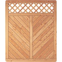 Sichtschutzzaun Holz Lärche Gitter 150 x 180 cm (Serie Pöhl) von woodstore24