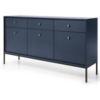 Sideboard 154cm in blau, Fußgestell schwarz, MALAGA-160