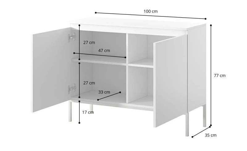 Sideboard  Bemmi ¦ weiß ¦ Maße (cm): B: 100 H: 77 Kommoden & Sideboards > Sideboards - Höffner