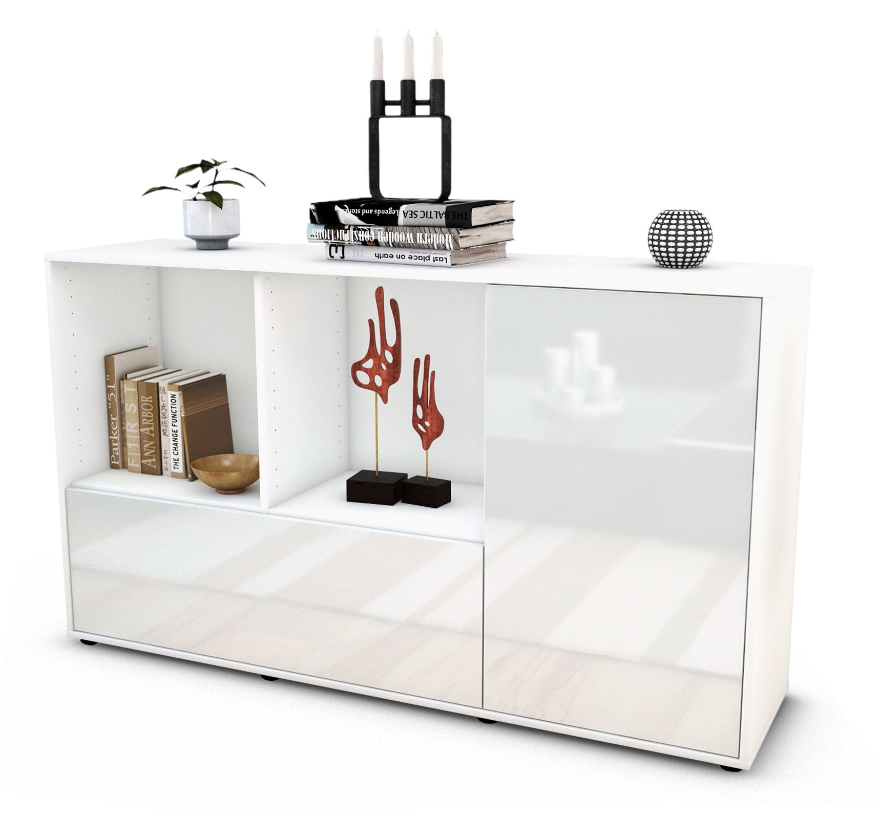 Sideboard Ela, Weiß (136x79x35cm)