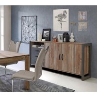 Sideboard NOTE  von Forte  Betonoptik Dunkelgrau / Picea Kiefer