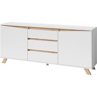 Sideboard VALENTIN weiß Eiche Nachbildung B/H/T: ca. 180x80x38 cm von byLIVING