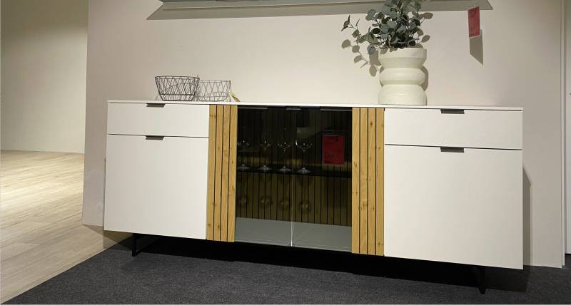 Sideboard  in Lack seidenmatt weiß