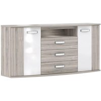 Sideboard inkl. LED-Spot RONDINO von Forte Sandeiche / Weiß