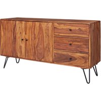 Sideboard schwarz lackiert natur beschichtet B/H/T: ca. 145x75x40 cm von Wohnling