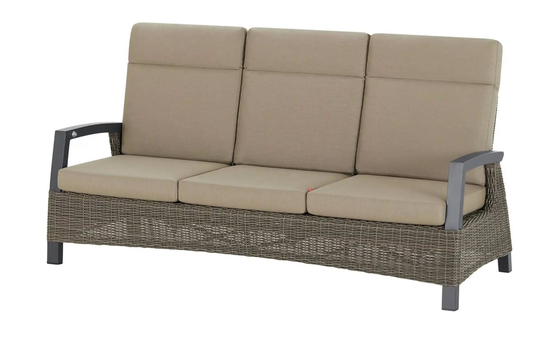 Siena Garden Lounge-Sofa 3-sitzig  Corido ¦ grau ¦ Maße (cm): B: 206 H: 103 T: 87.0 Garten > Gartenmöbel nach Materialien > Polyrattan-Gartenmöbel - Möbel Kraft