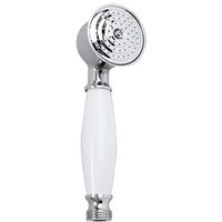 Silberner Duschkopf mit Kalkschutz und weißem Keramikgriff – Komplettes Badezimmer-Set Silberner Duschkopf mit Kalkschutz und weißem Keramikgriff – Komplettes Badezimmer-Set von VHV