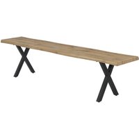 Sitzbank X-Gestell 180 cm Wildeiche Dekor