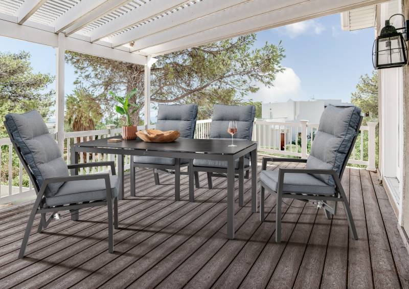 Sitzgruppe GARDA mit rechteckigem Esstisch CREMONA (4 Personen)