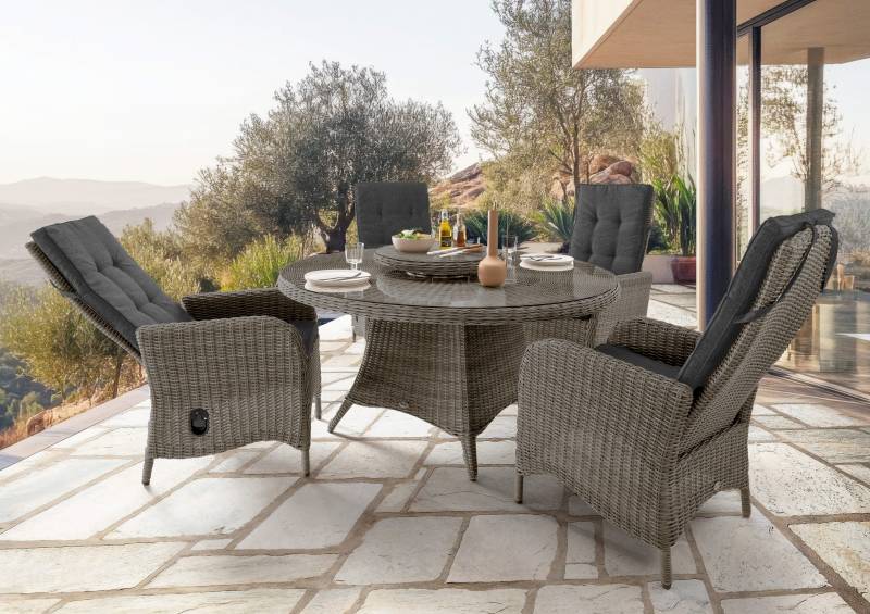 Sitzgruppe PALMA mit LUNA Esstisch (4 Personen) Vintage Weiß