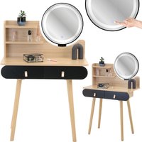 Skandinavischer Kosmetik-Schminktisch mit LED-SCANDI-Spiegel