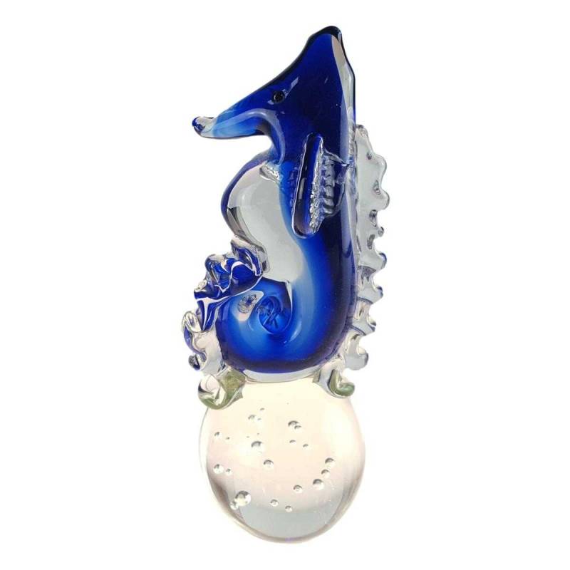 Skulptur Figur Seepferdchen Glas Murano-Stil