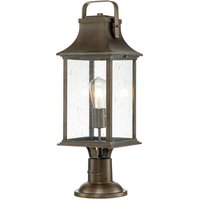 Sockelleuchte Garten Terrasse 64,8 cm hoch IP44 E27 in Bronze von ELSTEAD