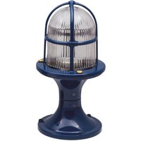 Sockelleuchte Messing Glas 28 cm IP54 Blau E27 Maritim von Lido Light Fixture Man. LTD