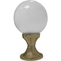 Sockelleuchte Messing Glas 32 cm hoch IP43 E27 Kugel Schirm von Andromeda