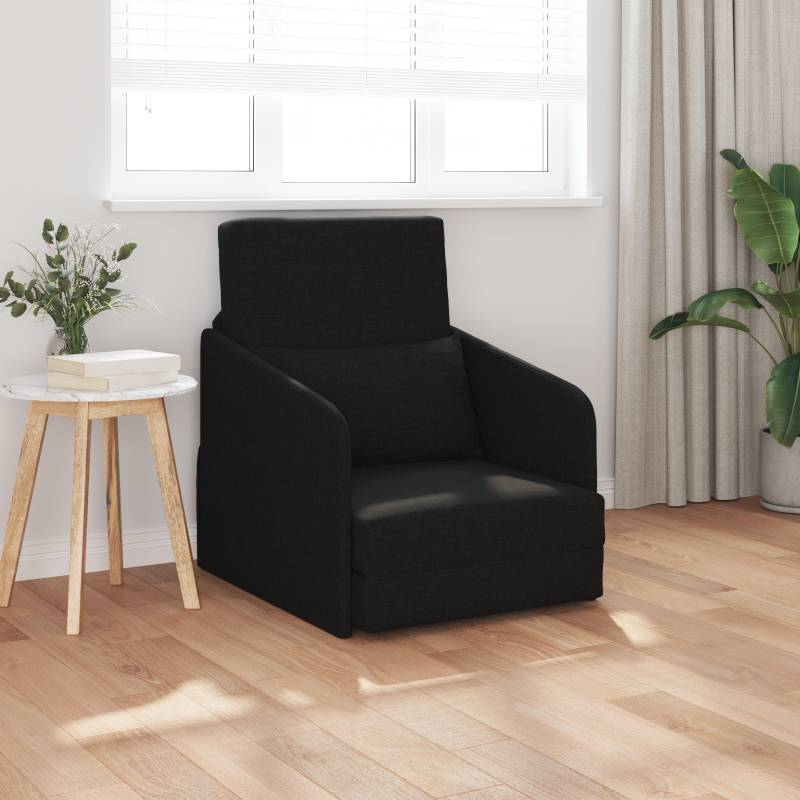 Schlafsessel 2-in-1 Schwarz 65x80x83 cm Stoff