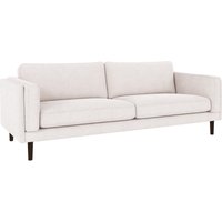 Sofa Braden 3-Sitzer, Beine Braun, Bezug Greg Weiß