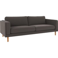 Sofa Braden 3-Sitzer, Beine Eiche, Bezug Rita Dunkelgrau