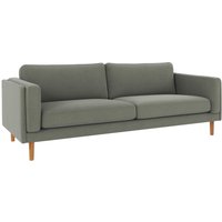 Sofa Braden 3-Sitzer, Beine Eiche, Bezug Rita Grün