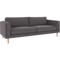 Sofa Braden 3-Sitzer, Beine Weiß pigmentiert, Bezug Brenda Dunkelgrau