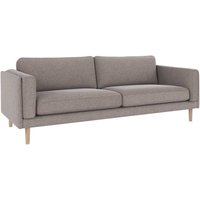 Sofa Braden 3-Sitzer, Beine Weiß pigmentiert, Bezug Brenda Graubeige