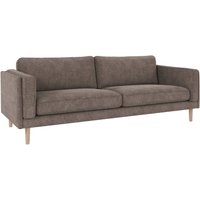 Sofa Braden 3-Sitzer, Beine Weiß pigmentiert, Bezug Greg Dunkelbeige